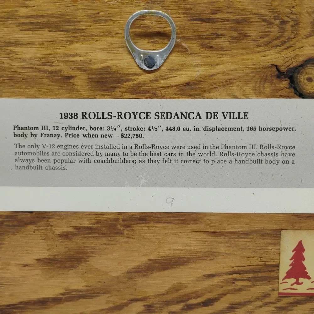 Pinheiro Crafts 1938 Rolls Royce Sedanca De Ville Car Wooden Plaque 11x7